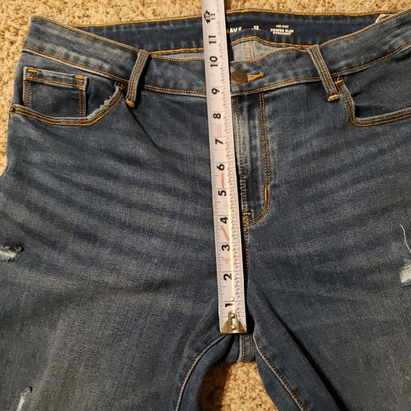 OLD NAVY Mid Rise Jeans Womens Size 12 Short Power Slim Straight Leg Denim - Picture 11 of 13